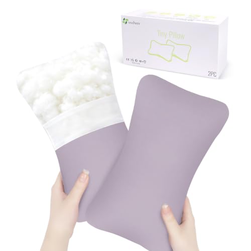 vocheer Small Pillow with Removable Cover, 11"x 7" Tiny Travel Pillow 2PCS