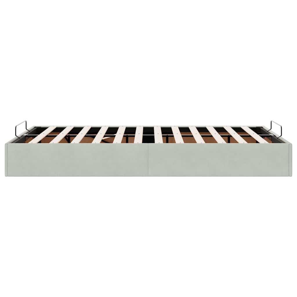 vidaXL Struttura Letto Pouf Senza Materasso 120x200 cm Velluto, giroletto con Contenitore, Imbottito, Singolo Pouf, Pouf giroletto, sottoletto, Pouf