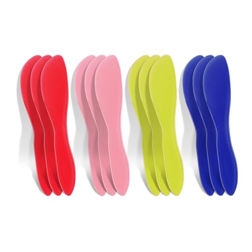 12 Stück Buttermesser-Spachtel, vielseitige Küchen-Messer für Käse, Creme, Zuckerguss, Marmelade, Rot, Grün, Rosa, Blau, 17,8 x 3,6 cm, wiederverwendbarer Butterapplikator