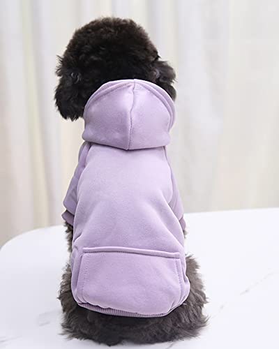 Winter Dog Coats For Small Dogs, Dog Hoodie For Small Dogs, Chihuahua Clothes, French Bulldog Clothes, Dog Clothes For Small Dogs Boy, Girl, Dog Sweatshirt. (Purple, M) #TOP3