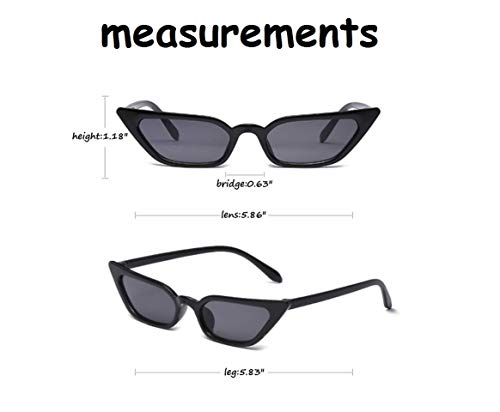 Image of W&Y YING Small Cat Eye Sunglasses for Men and Women Skinny Retro Frame Y2K Shades Trendy Fun Fashion Glasses