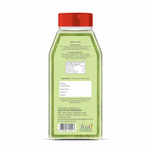 Image of Moringa Oleifera Leaf Powder (400g) | Natural Energy & Immune Support | Premium Green Superfood for Smoothies & Shakes | 100% Raw Miracle Tree Leaves