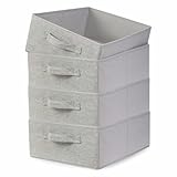 ARIKSA Foldable Fabric Dresser Drawer Organiser Pack of 4 – Storage Boxes & Wardrobe Dividers with Handles for Clothes, Socks, Underwear, Ties, Towels, Scarves & Cosmetics - Image 1