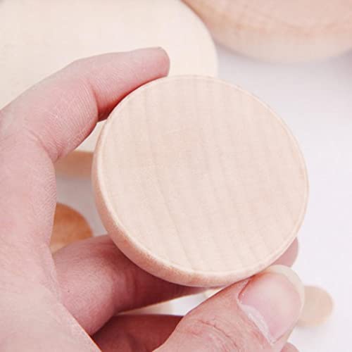 2 x 50 bolas de madera con media división hemisferio media bola de manualidades para niños, proyectos de bricolaje de 1 cm