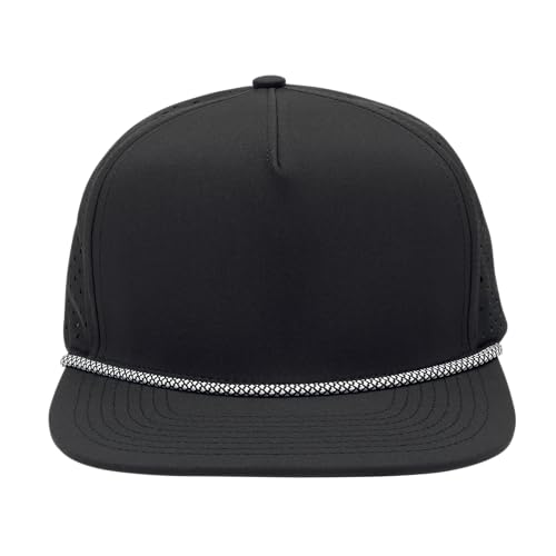 Image of Classic 5‑Panel Snapback Hat - Adjustable Flat Bill Cap, Lightweight Breathable Unisex for Embroidery & DIY