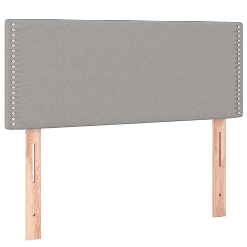 vidaXL Cabecero Tapizado Cama Antimancha Acolchado Protector Cubierto Elástico Prueba Polvo Funda Dormitorio de Tela Gris Claro 100x5x78/88 cm