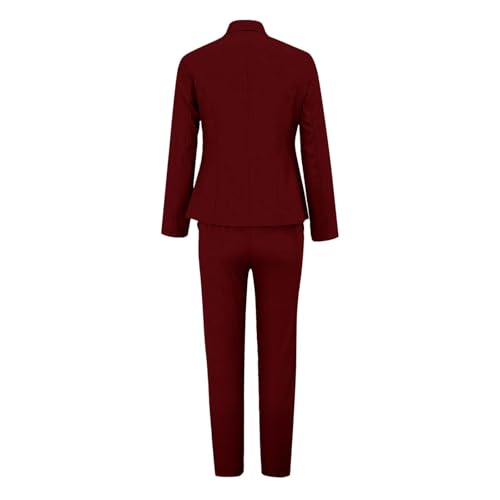Womens Business Casual Sets 2 Piece Outfits Office Work Long Sleeve Blazer Jacket Drawstring Pants Trendy Suit Sets3