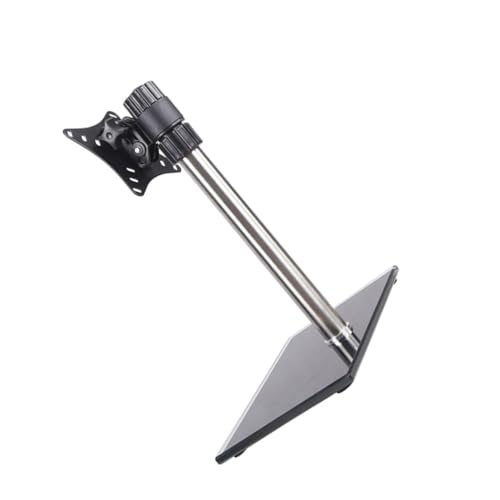 OKUMEYR Soporte para Monitor Individual Ajustable de Escritorio Base Resistente para Pantallas Ángulo y Regulables Montaje Sencillo y Duradero para Visual Mejorada