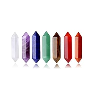 Healing Crystals Stones Sets 7 Chakra Natural Clear Quartz Amethyst Green Aventurine Tiger Eye Carnelian Red Stone Reiki Gemstones Points Energy Balancing Meditation Therapy
