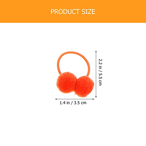 FOMIYES 48 Peças Pom Pom Faixas De Cabelo Pompom Laços De Cabelo Elásticos Laços Fofos De Rabo De Ca