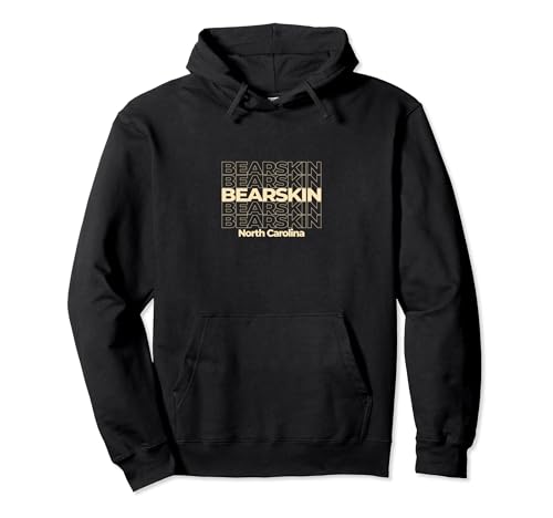 Vintage Bearskin, North Carolina Repeating Text Pullover Hoodie