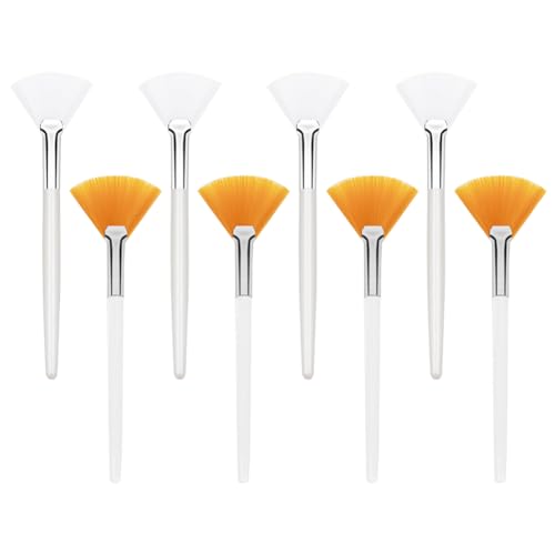 18 Pcs Plastic Fan Brushes Face Makeup Brushes Soft Facial Mask Applicator Mud Cream Applicator Brush Cosmetic Tools with Handle for Peel