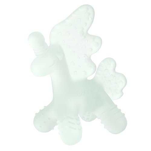 HECCEI Baby Teether Toy, Soft Food‑Grade Silicone Teether, Soft Infant Teether Chew Toy, BPA Free, Multi-Texture Design Teether (Mint Haze)