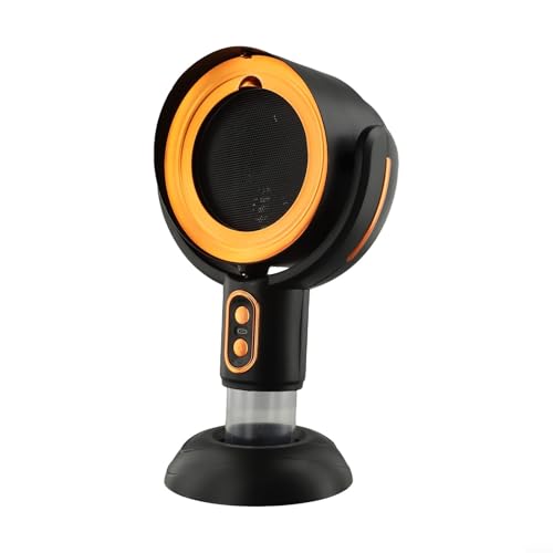 Opatiny Cappa da cucina ricaricabile USB con filtro rimovibile, 2 impostazioni di velocità, batteria da 3000 mAh, ventilatore da tavolo 45 dB rumore (nero oro)