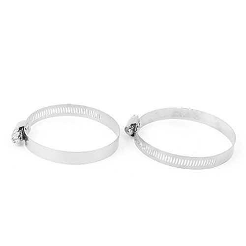 Aexit Adjustable 65 Clamps - 89mm Range Band Worm Drive Pipe Hose Clip Fastener Strap Clamps Clamp 2Pcs