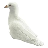 MAGICLULU Realistische Gummi Taube als Trickrequisite für Bühnenauftritte und Feiertage Stabile und Leicht Tragbare Vogelattrappe in Weißer Farbe