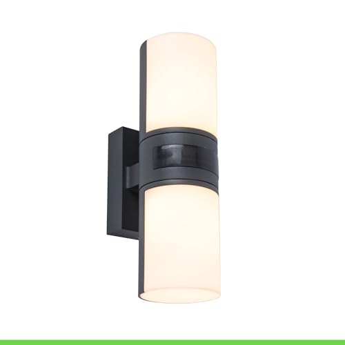 LUTEC LED Außenwandleuchte CYRA mit Bewegungsmelder, moderne Außenlampe,...