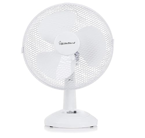 Signature 9 2 Speed Desk Fan with Oscillation Adjustable Tilt White S40008