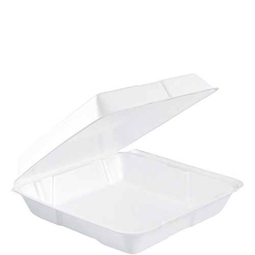 Dart 95HT1R Lg Foam Hinged Container, 9.5 in (Case of 200)