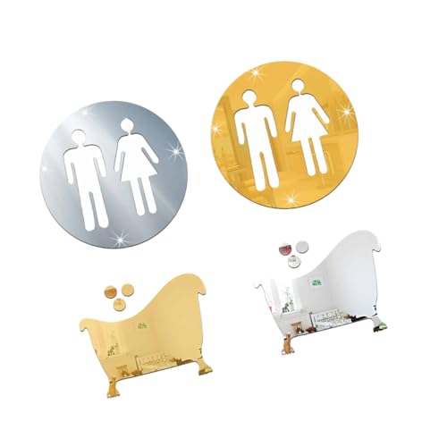 Didiseaon 4 pièces Stickers Toilette Miroir Acrylique Amovibles Décoration Murale Salle de Bain Autocollants Réutilisables pour Hôtel Restaurant