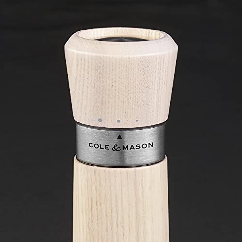 Cole & Mason H331907 Lyndhurst Salz und Pfeffermühle, 2er Set Manuell, Nordisches Weiß, Esche / Edelstahl, 185mm… - Image 6