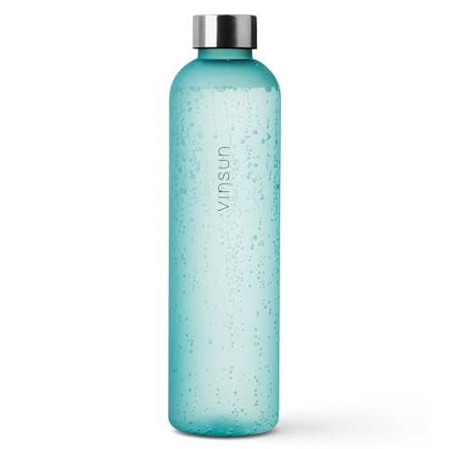 VINSUN Botella Agua 1000ml Menta - Reutilizable, Apta para Bebidas Carbonatadas, sin BPA, Tritan - Botella Gimnasio para Deportes, Bicicleta, Oficina