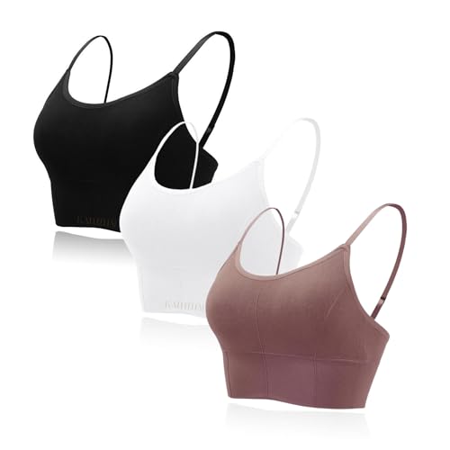 Image of Kaththai Women Cotton Padded Wire-Free Sports Bra with Adjustable Straps Soft Padded Push-Up Bra for Yoga, Fitness (Free Size Bra Fit Up to 28,30,32,34)