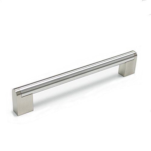 30 Pack 160mm(6-1/4inch) Hole Centers Diameter 14mm Stainless Steel Boss Bar Kitchen Cabinet Door Handles and Pulls Cabinet Knobs Length 197mm(7.88inch) Brushed Nickel