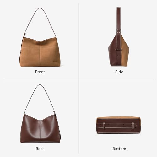 Image of BOSTANTEN Suede and Vegan Leather Purses for Women Roomy Shoulder Handbag