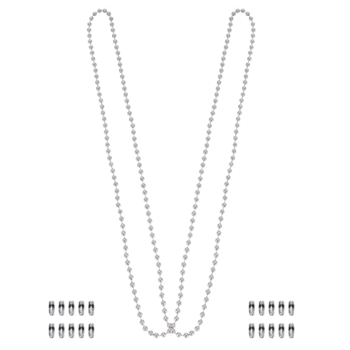 Alipis Chaîne de Traction en Métal Chromé 1 M avec 20 Boucles de Connexion Chaîne Marche-Arrêt Portable pour Ventilateur de Plafond et Lampe Légère et Solide