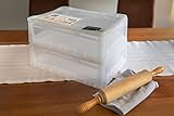 Teigbox Set, 2x Pizzaballenbox + 1x Auflagedeckel, Pizzaballenbehälter, 40x30x12cm, Transparent (2x Box + 1x Deckel)
