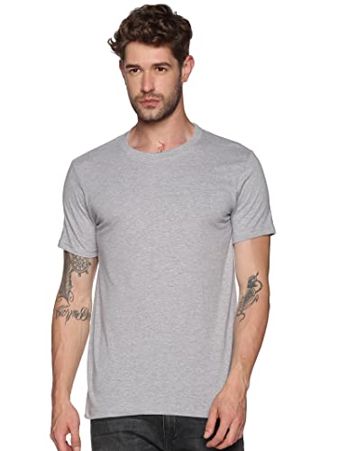Image of Solid Men Round Neck White T-Shirt