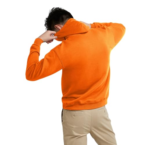 Image of Hanes Men's, EcoSmart, Cotton-Blend Hooded Sweatshirt, Plush Fleece Pullover Hoodie