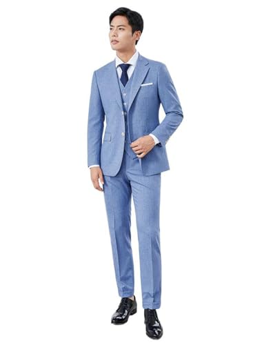 Men's Single Breasted Suit 3-Piece Notch Lapel Jacket Vest Pants Business Casual Dinner Tuxedos