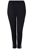 Bequeme, legere Passform Doris Streich Damen Hose mit Galonstreifen Leo Glitzereffekt
