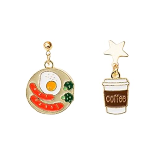 Coffee Earrings Cute Food Dangle Earrings for Women Fun Cartoon Hot Dog Pizza Stud Earrings Personalized Handmade Diy Drip Oil Ear Jewelry Gifts(coffee) -  JczR.Y
