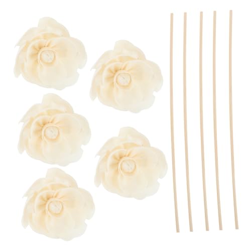 5 piezas varillas difusoras de aroma de ratán natural miniatura 1