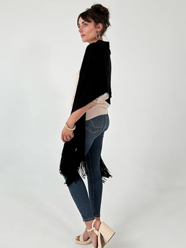 CATCHY & CRAFTY Women's Knitted Scarf Shawl Wrap Poncho Versatile Cardigan Sweater Cape Holiday Gifts3