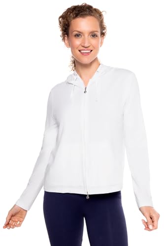 Coolibar UPF 50+ Women's Seaside Hoodie - Sun Protective (Medium- White)