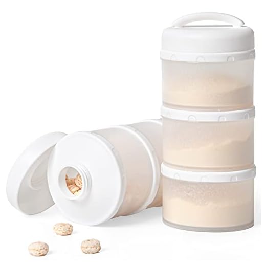 Termichy Stackable Formula Dispenser Portable Milk Powder Container, 2 Pack, White