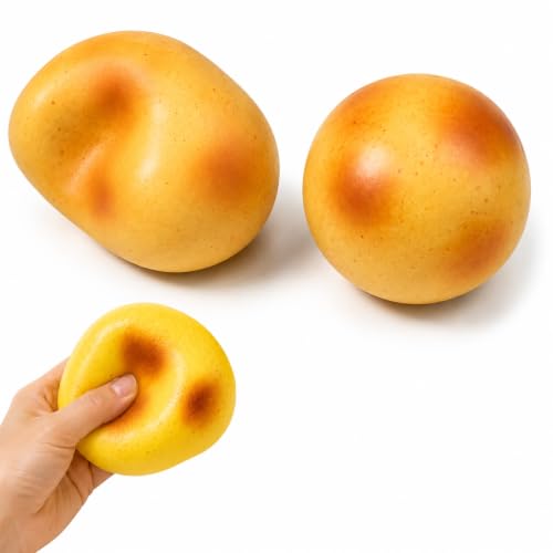 Crunchy Potato Squishy Toy, Realistic Potato-Shaped Squeeze Fidget with Satisfying Crispy Texture, Soft Sensory Stress Toy, Funny Food Novelty Gift for Kids Teens Adults