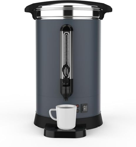 ExploreHorizon 100 Cup Commercial Coffee Urn - 14L/3.8Gal Stainless Steel Electric Coffee Maker With Double Wall Insulation, Hot Beverage & Water Dispenser for Weddings, Parties, Catering, Buffets