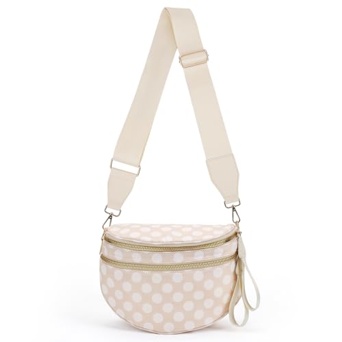 Image of Womens Crossbody Bag, Spacious Nylon Bum Bag Trendy Shoulder Purse with Adjustable Strap Zipped Travel Essentials