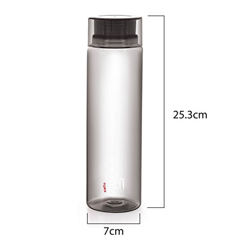 Image of Cello Delux Unbreakable Water Bottle Set, Set of 3, 1 Litre /22.8cm, Black