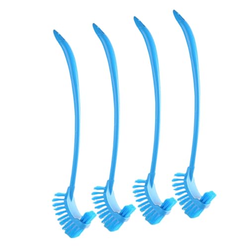 Ipetboom 4 Piezas Escobillas de Inodoro con Mango Cepillos de Limpieza para WC Baño Hogar Hotel Accesorios de Limpieza Azul