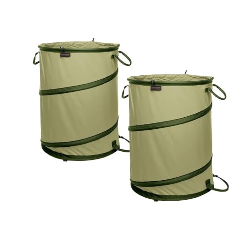 Gardenpal 2-pack Yard Waste Bags Pop-Up Trash Can for Collecting Leaves, 30 Gallon Collapsible Garden Bag for Lawn, Lawn and Leaf Bags, Foldable Camping Recycling Bin