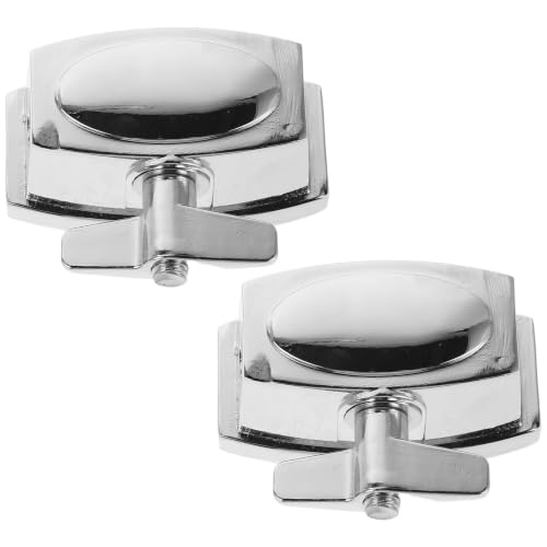 DECHOUS 2 piezas abrazaderas de montaje para kit de batería, ajuste de alta precisión, construcción metálica y acabado plateado elegante, para tambor Tom de 52 mm de diámetro miniatura 1