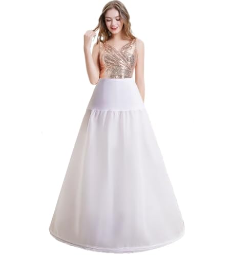 Genérico Anágua para mulher, aro A linha de anáguas inteiras Crinolina, A-Line Petticoat Skirt Underskirt saia vestido cancancancan, comprido mirinaque anágua acessórios de casamento vestido noiva
