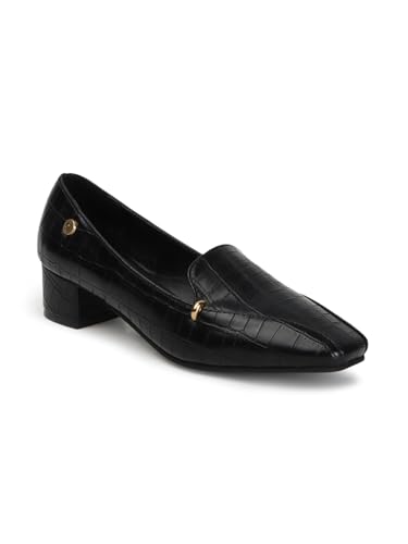 Image of Carlton London Women Stylish Slipon Pump Shoes with Block Heels, Square Toe for Party, Office and Daily Use