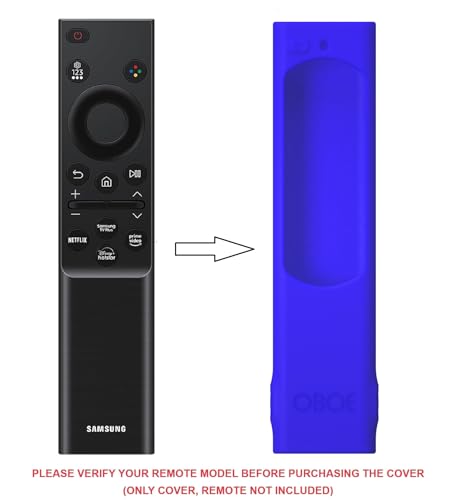 Image of OBOE Silicone Tv Remote Cover for Samsung Smart Tv Remote, G-Blue | Compatible with BN59-01311 Samsung QLED TV Remote; Half Wrap Protective Case with Loop, Remote Not Included